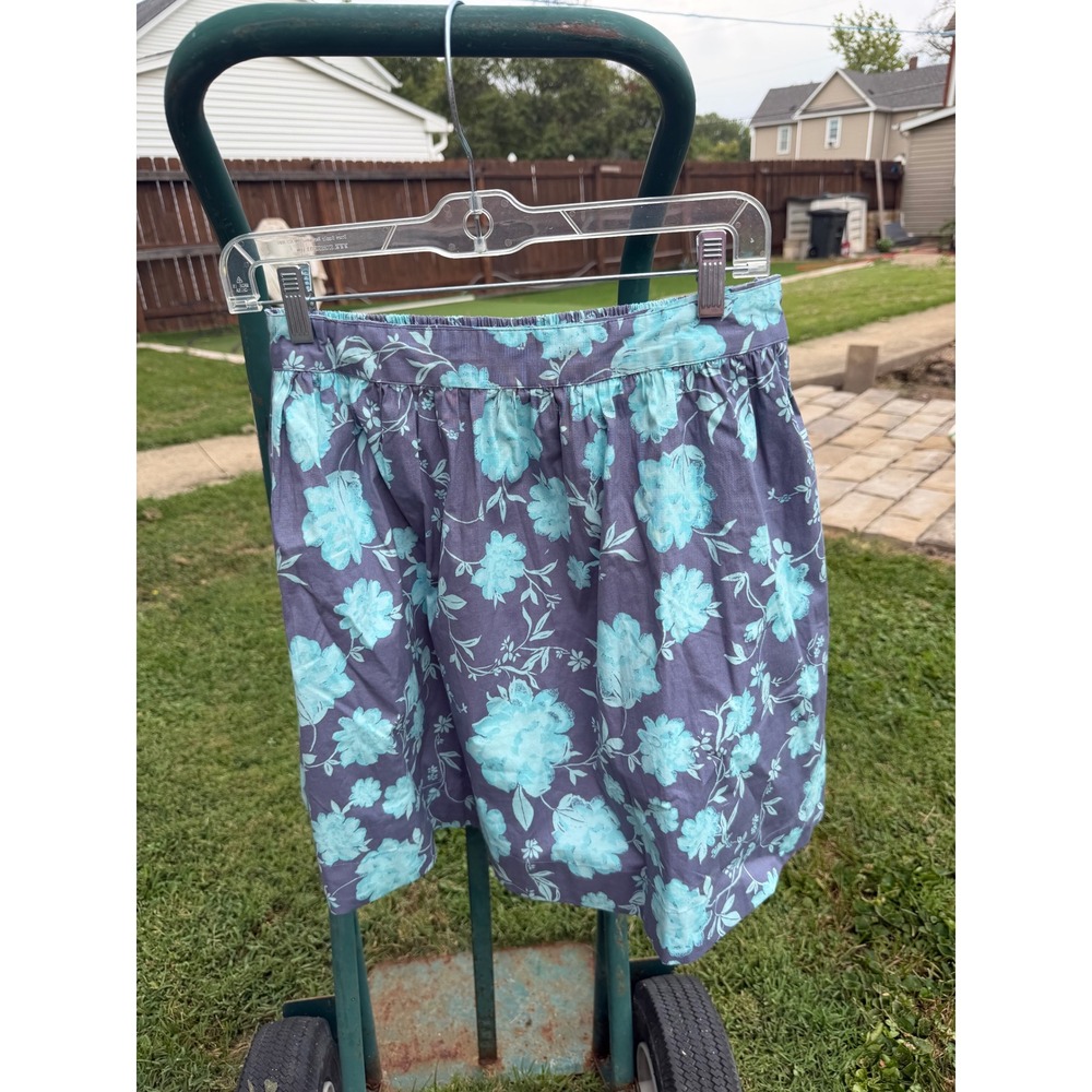 Free People Floral Mini Skirt Blue Aqua Cotton Blend OB1988196 XL